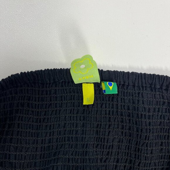 NWOT Farm Rio Linen Blend Black Sleeveless Maxi Dress Size L - Picture 8 of 12